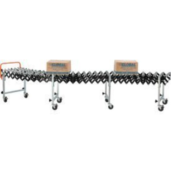 Global Equipment Portable Flexible   Expandable 3'3" - 12'10" Conveyor Steel Wheels - 18"W 988989